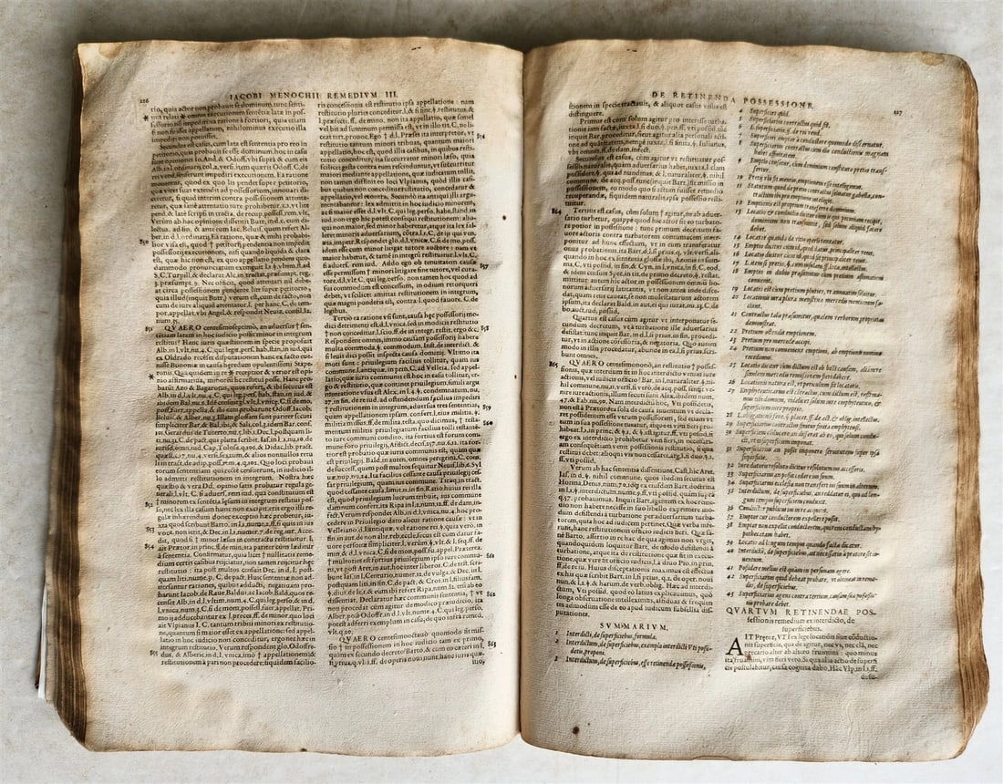 1577 LAW BOOK by Jacobus MENOCHIUS antique VELLUM BOUND FOLIO 16th CENTURY - 8