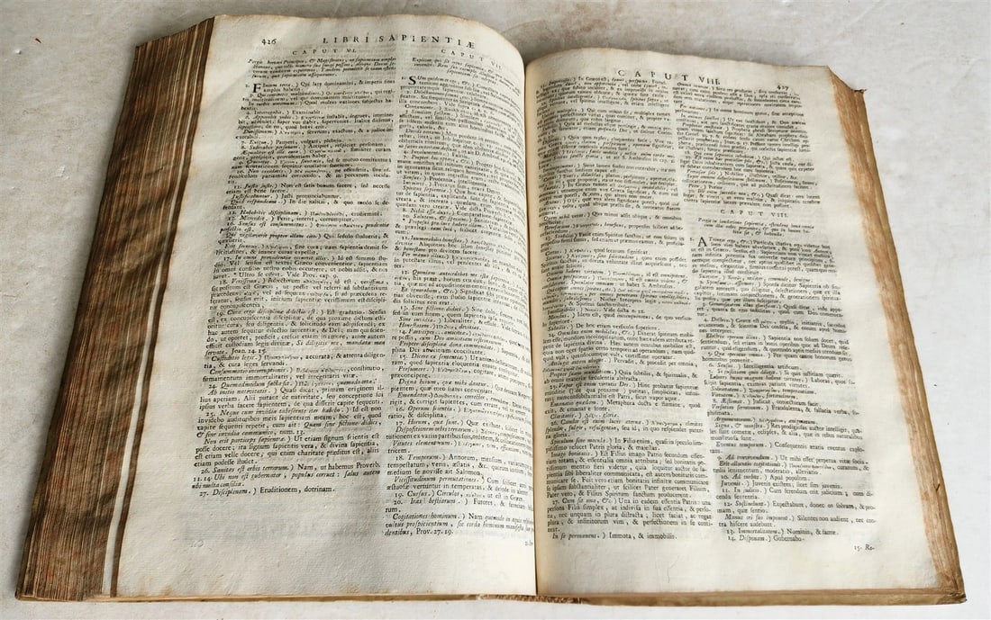1743 BIBLE COMMENTARY Joannis Stephani Menochius in LATIN VELLUM FOLIO antique - 9