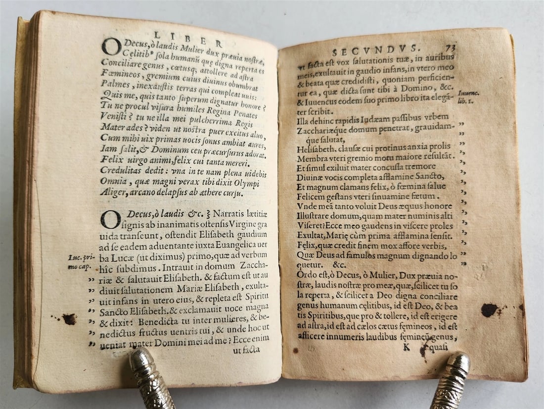 1584 Sannazaro's DE PARTU VIRGINIS POEM Commentary by Lazaro Cardona ANTIQUE - 7