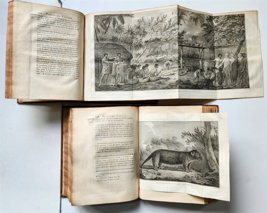 1785 VOYAGE of CAPTAIN COOK 4 vols ILLUSTRATED w/88 PLATES antique FRENCH 4to ED - 4