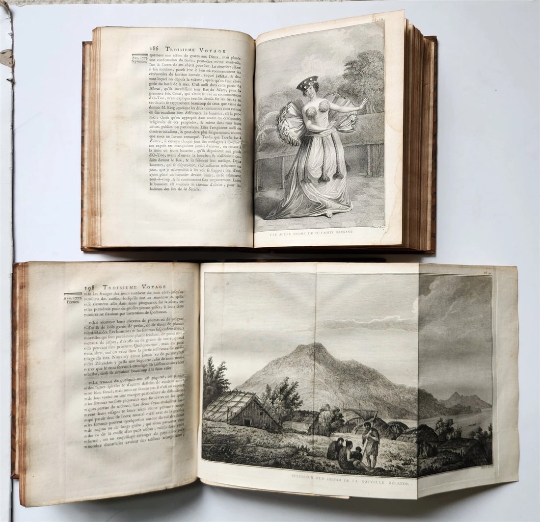1785 VOYAGE of CAPTAIN COOK 4 vols ILLUSTRATED w/88 PLATES antique FRENCH 4to ED - 5