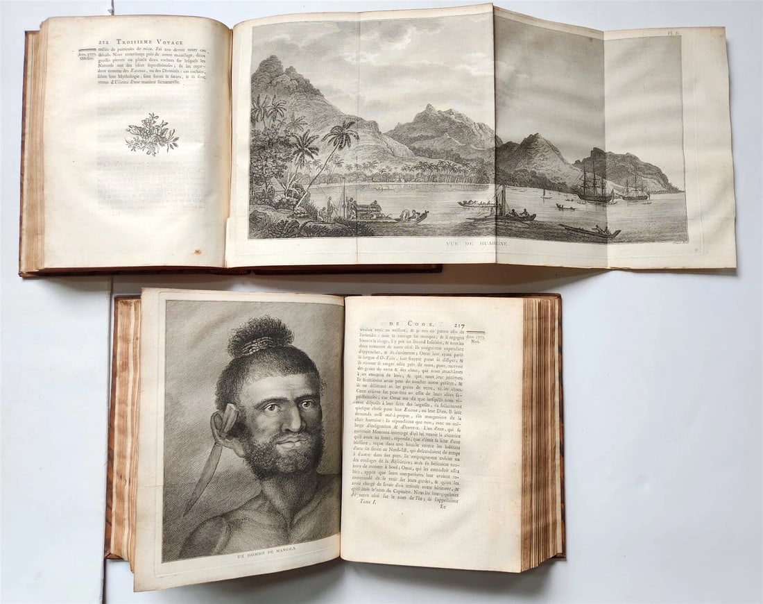 1785 VOYAGE of CAPTAIN COOK 4 vols ILLUSTRATED w/88 PLATES antique FRENCH 4to ED - 6