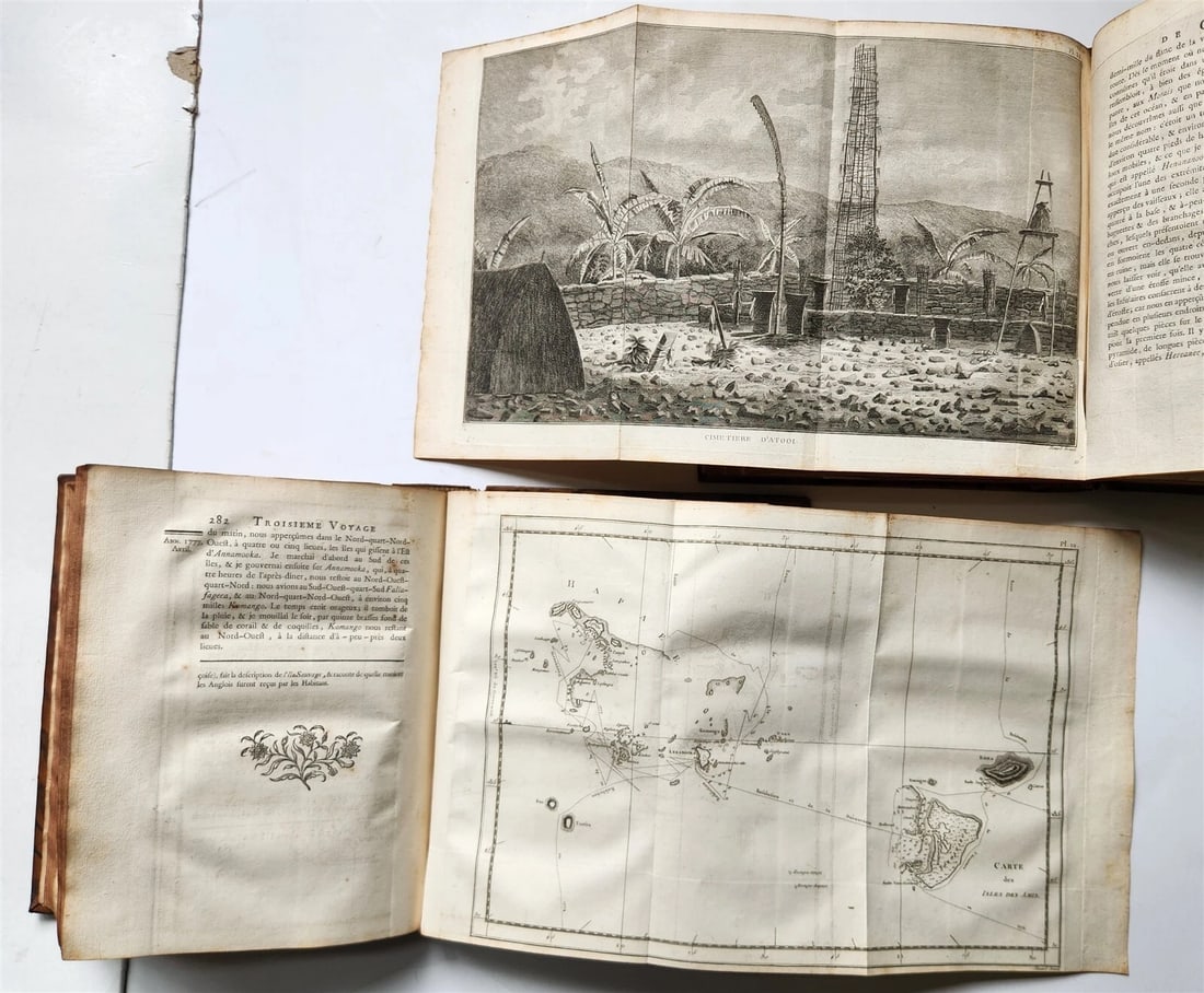 1785 VOYAGE of CAPTAIN COOK 4 vols ILLUSTRATED w/88 PLATES antique FRENCH 4to ED - 7