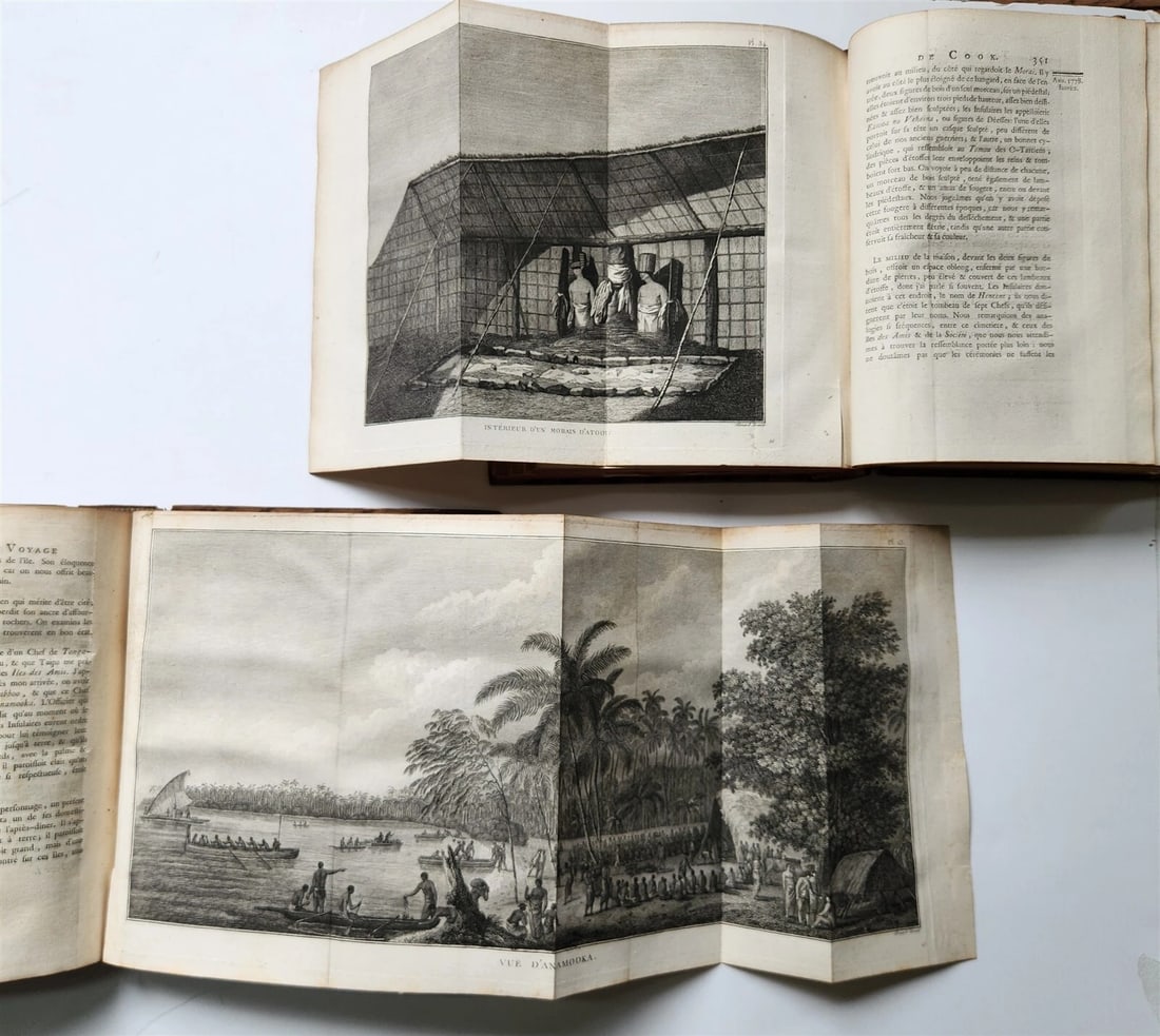 1785 VOYAGE of CAPTAIN COOK 4 vols ILLUSTRATED w/88 PLATES antique FRENCH 4to ED - 8