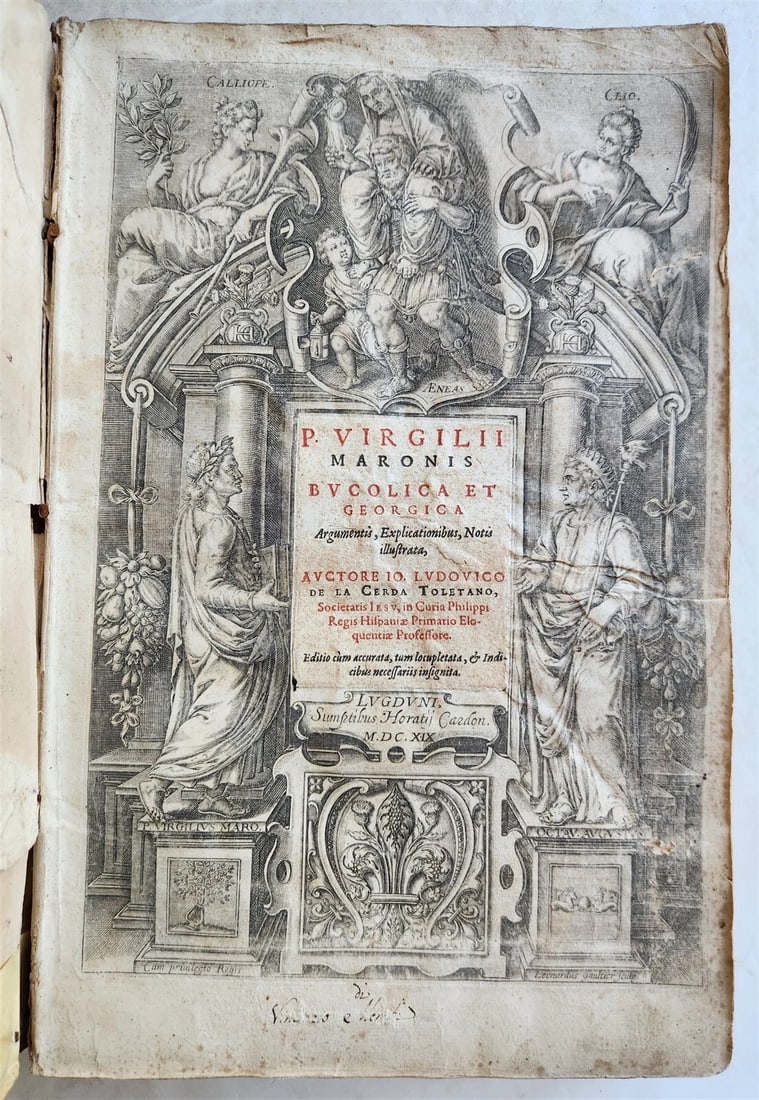 1612-1619 VIRGIL 3 VELLUM BOUND FOLIO VOLUMES antique 17th C. Bucolica &Georgica - 3