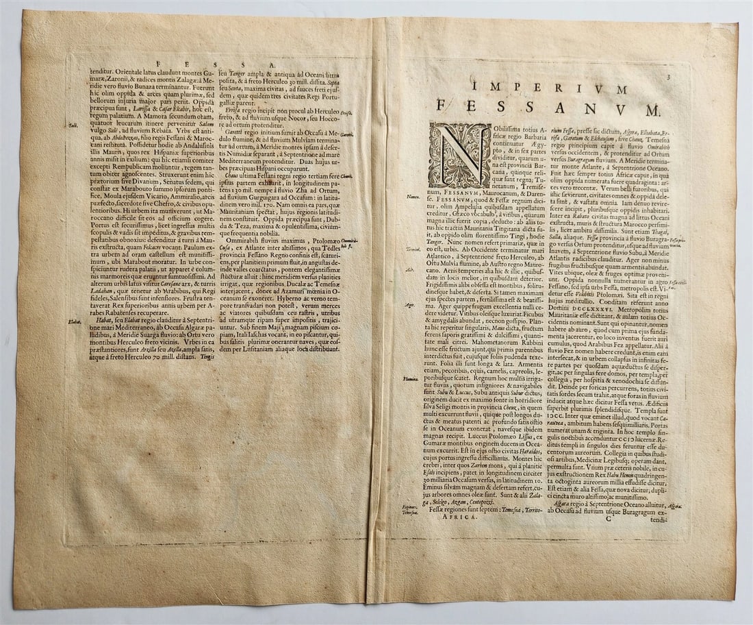 1640 MAP of MOROCCO NORTH AFRICA by WILLEM BLAEU antique AUTHENTIC hand colored - 4