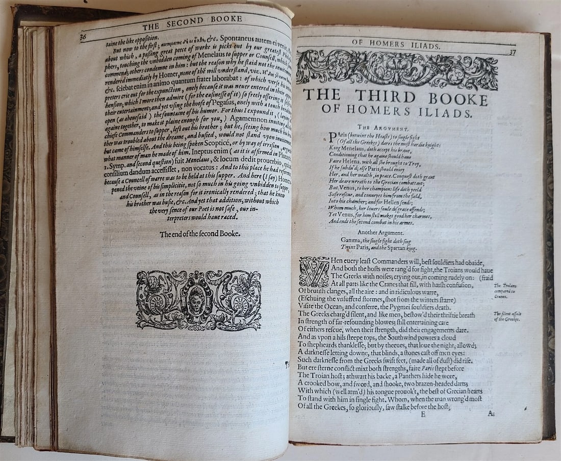 1611 ILLIADS of HOMER by GEORGE CHAPMAN antique 1st ENGLISH EDITION SCARCE - 10
