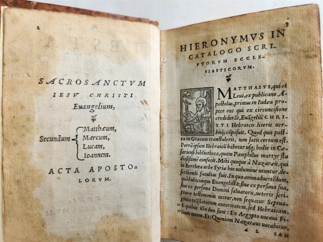 1548 BIBLE IN LATIN ILLUSTRATED antique 16th CENTURY NEW TESTAMENT rare - 9