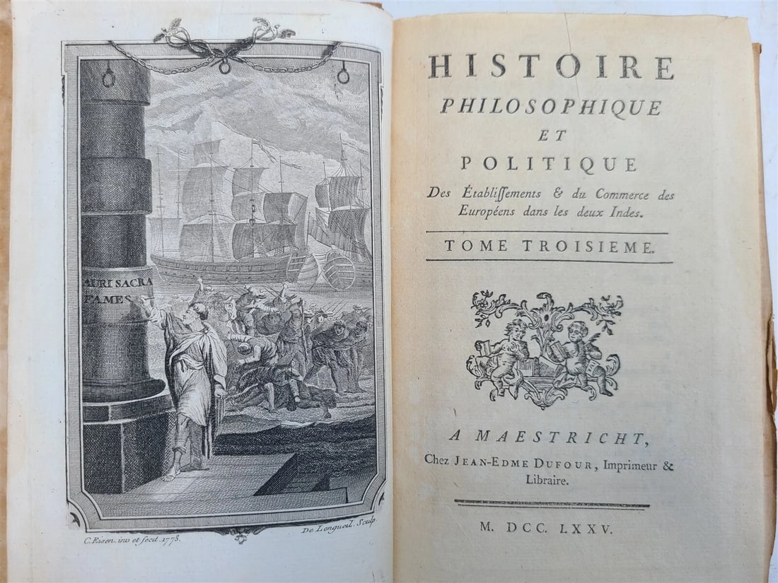 1775 HISTORY of EUROPEAN SETTLEMENTS & TRADE in INDIES 7 VOLUMES antique w/MAPS - 16