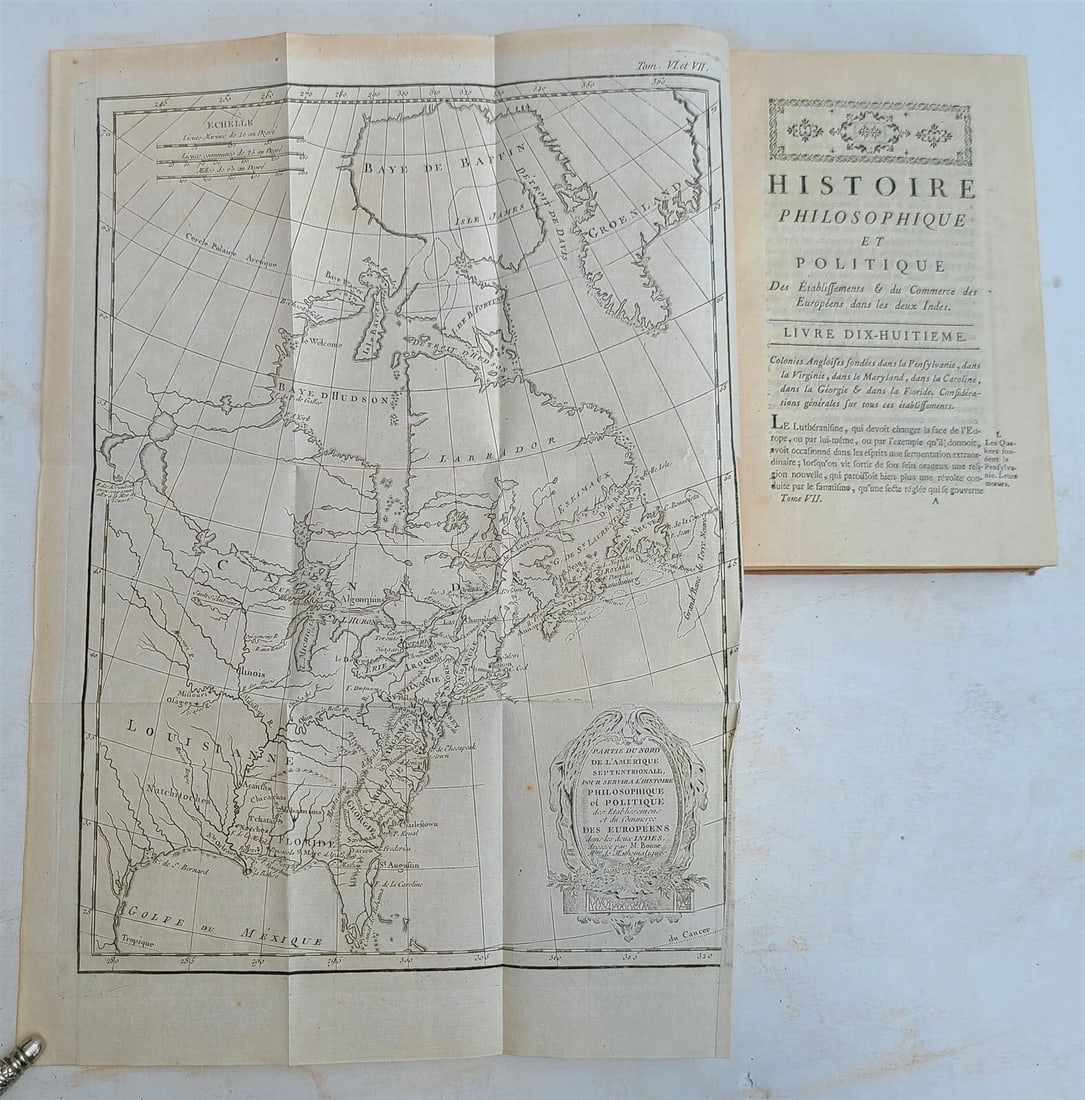 1775 HISTORY of EUROPEAN SETTLEMENTS & TRADE in INDIES 7 VOLUMES antique w/MAPS - 18