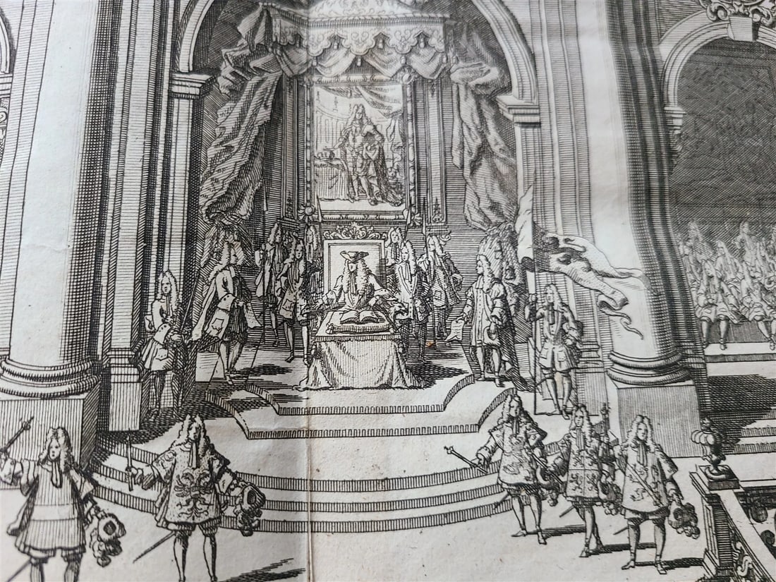 1719 CHARLES VI INAGUARATION LARGE FOLIO ILLUSTRATED w/ FOLD OUT PLATES antique - 14