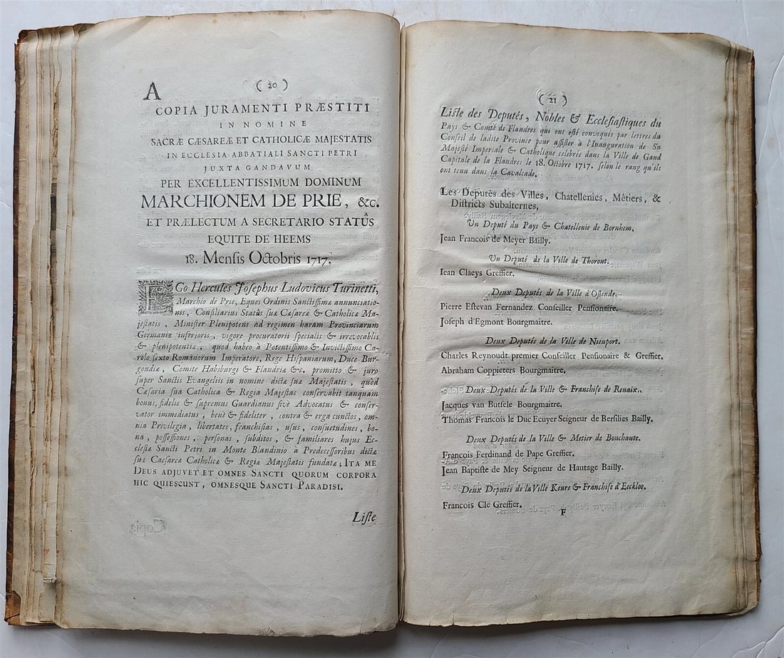 1719 CHARLES VI INAGUARATION LARGE FOLIO ILLUSTRATED w/ FOLD OUT PLATES antique - 20
