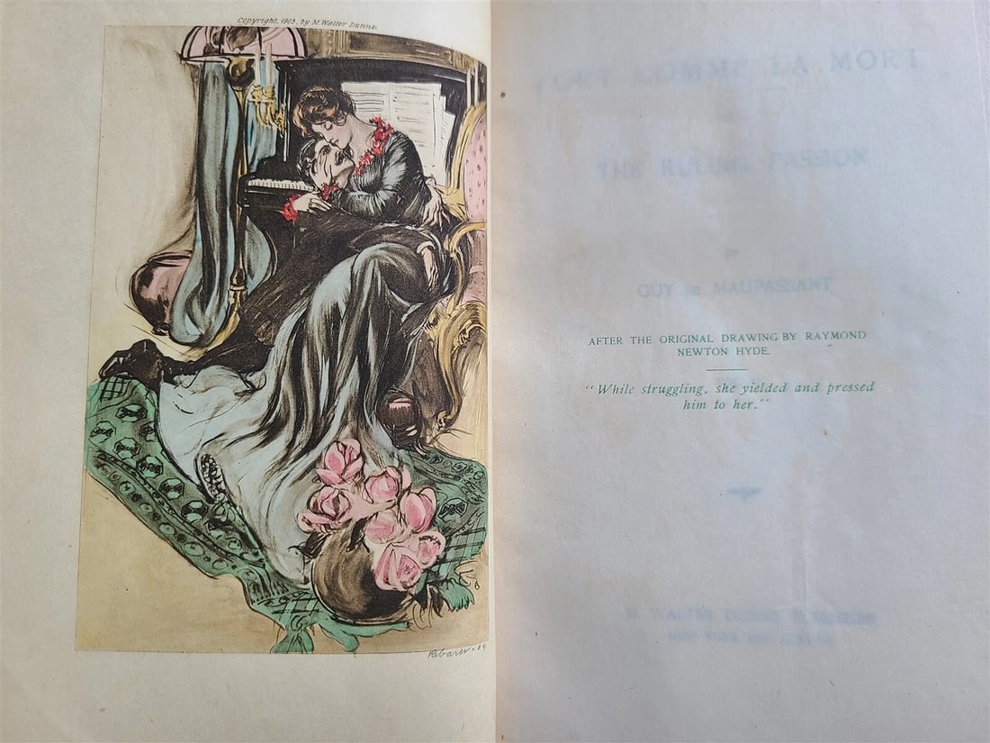 1903 WORKS of GUY De MAUPASSANT 17 VOLUMES antique ILLUSTRATED LTD ED in ENGLISH - 12