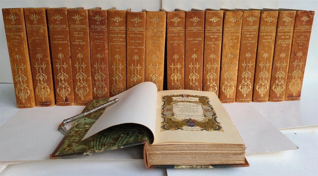 1903 WORKS of GUY De MAUPASSANT 17 VOLUMES antique ILLUSTRATED LTD ED in ENGLISH (1 of 20)