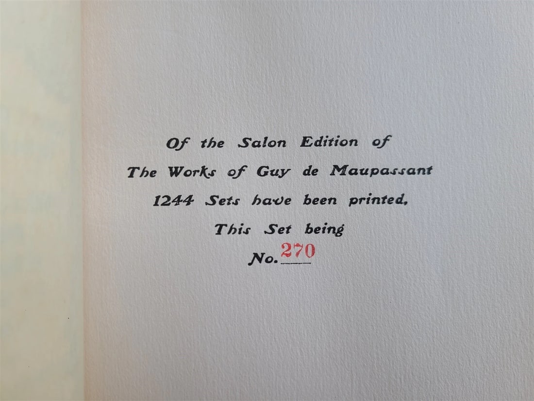 1903 WORKS of GUY De MAUPASSANT 17 VOLUMES antique ILLUSTRATED LTD ED in ENGLISH - 4