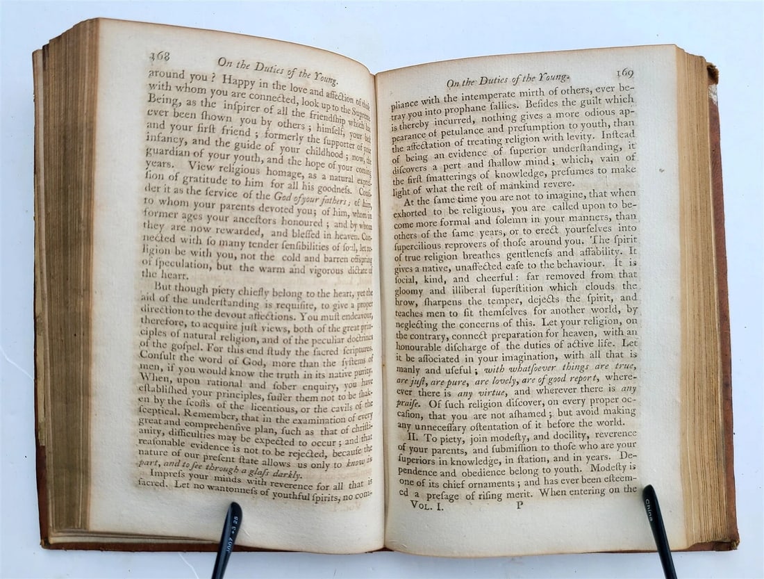 1792 SERMONS by HUGH BLAIR antique NEW YORK AMERICANA Vol. I - 4