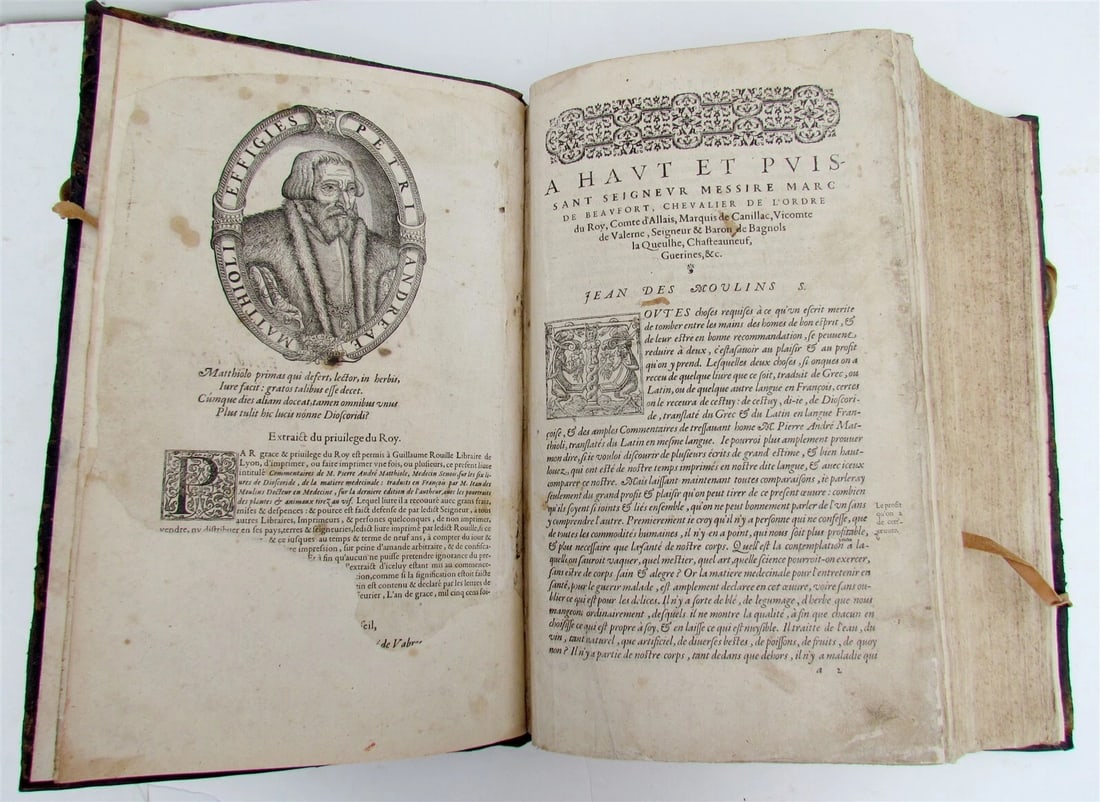 1579 MATTHIOLE COMMENTARIES ILLUSTRATED PLANTS ANIMALS antique 16th cent. FOLIO - 7