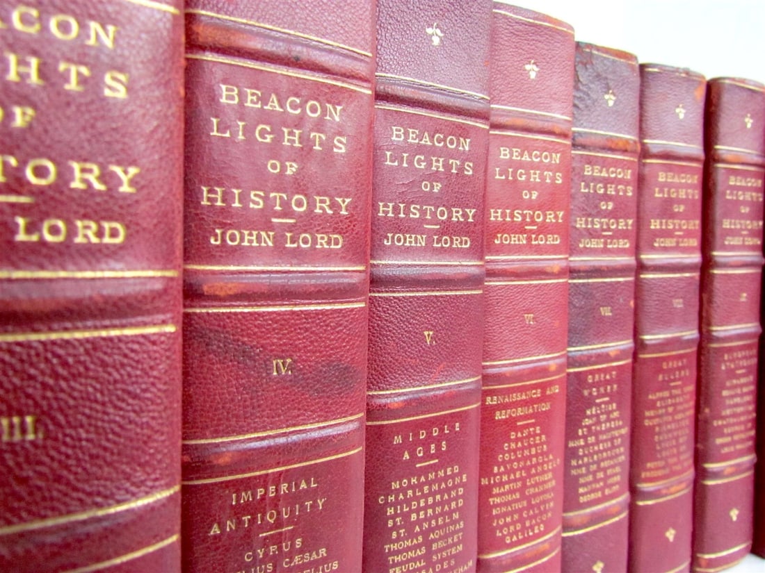 1888-1902 BEACON'S LIGHTS OF HISTORY 15 VOLUMES COMPLETE SET antique ILLUSTRATED - 2