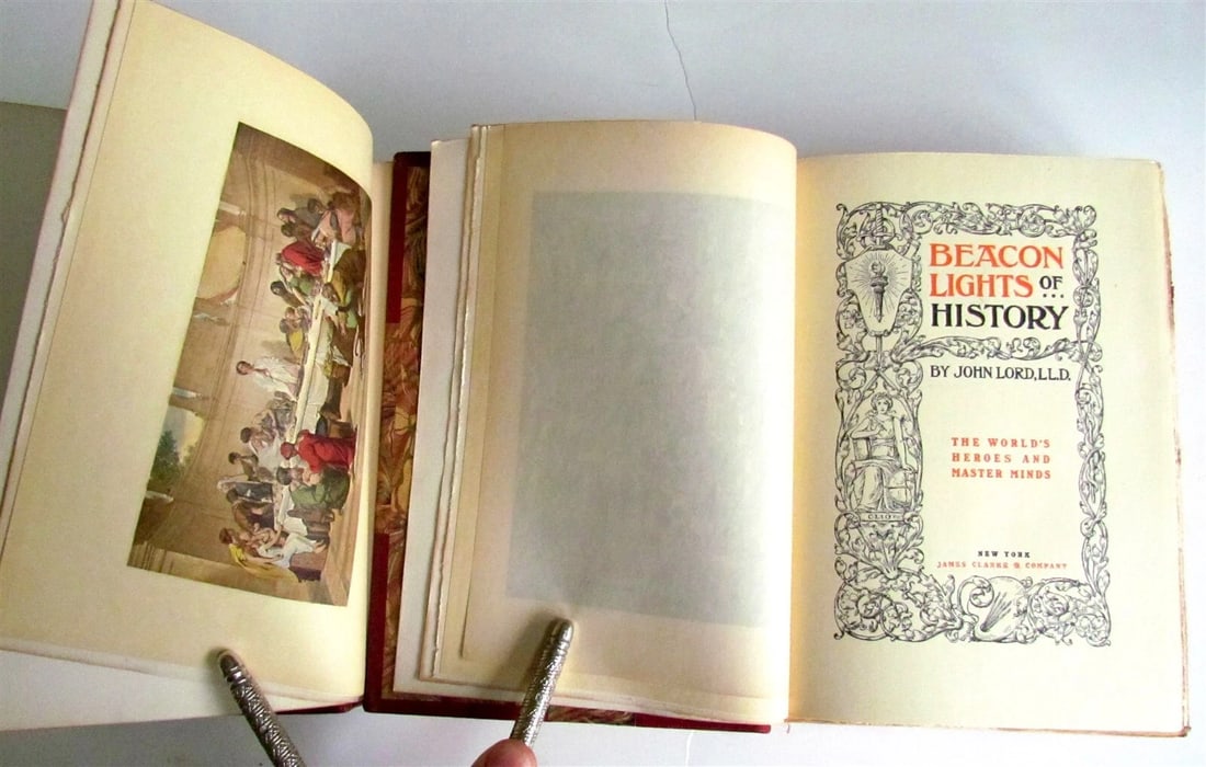 1888-1902 BEACON'S LIGHTS OF HISTORY 15 VOLUMES COMPLETE SET antique ILLUSTRATED - 4