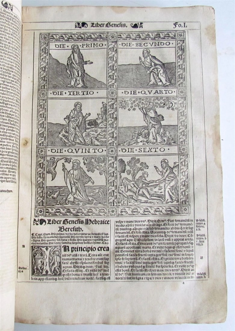 1529 BIBLE ILLUSTRATED LATIN TEXTUS BIBLIE antique FOLIO RARE 16th CENTURY - 3