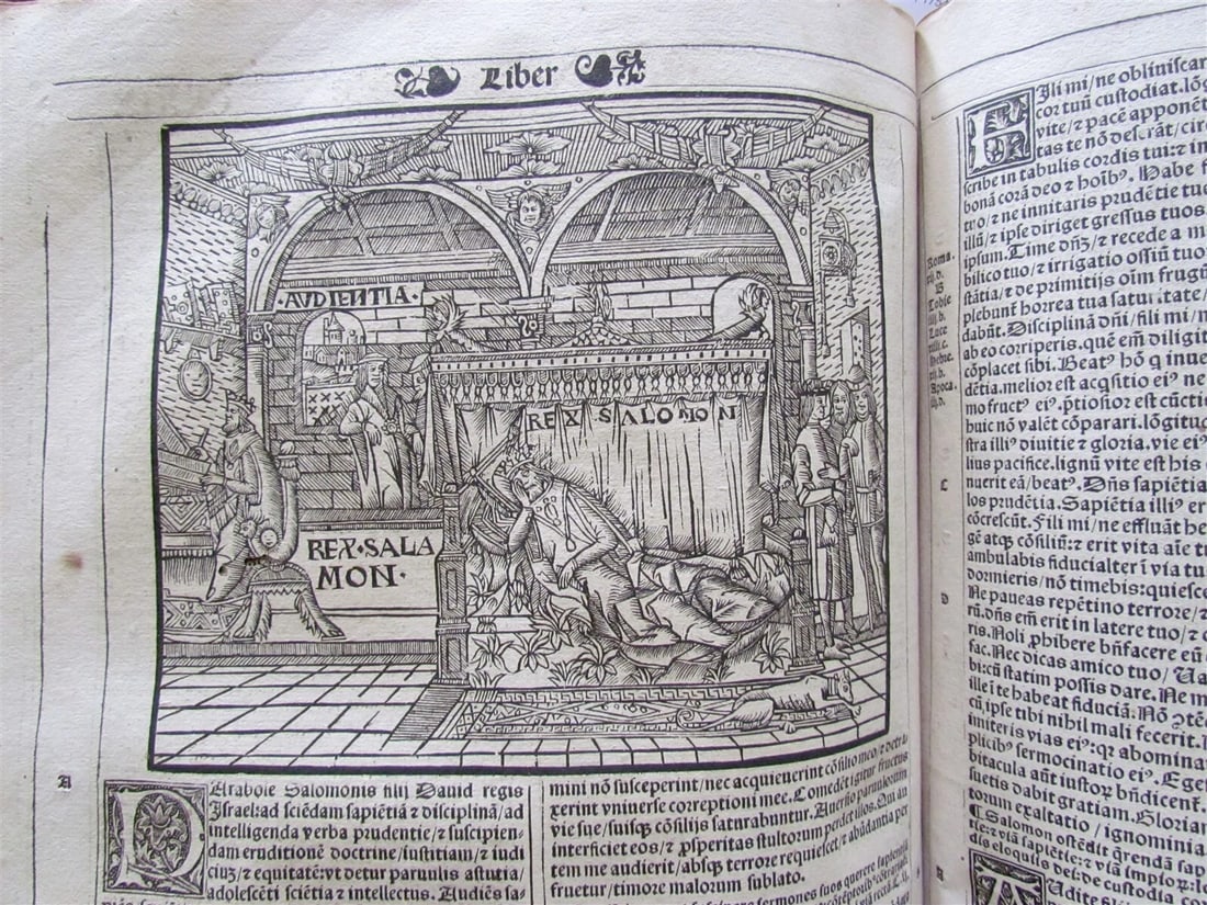 1529 BIBLE ILLUSTRATED LATIN TEXTUS BIBLIE antique FOLIO RARE 16th CENTURY - 4