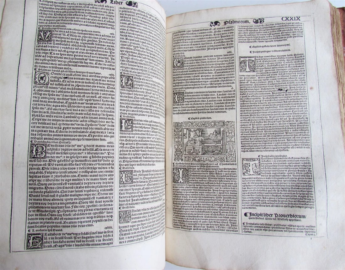 1529 BIBLE ILLUSTRATED LATIN TEXTUS BIBLIE antique FOLIO RARE 16th CENTURY - 8