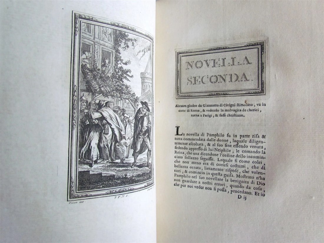 1757 DECAMERON by Giovanni BOCCACCIO antique 5 VOLUMES ILLUSTRATED w/ 110 plates - 5