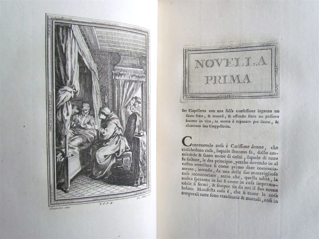 1757 DECAMERON by Giovanni BOCCACCIO antique 5 VOLUMES ILLUSTRATED w/ 110 plates - 6