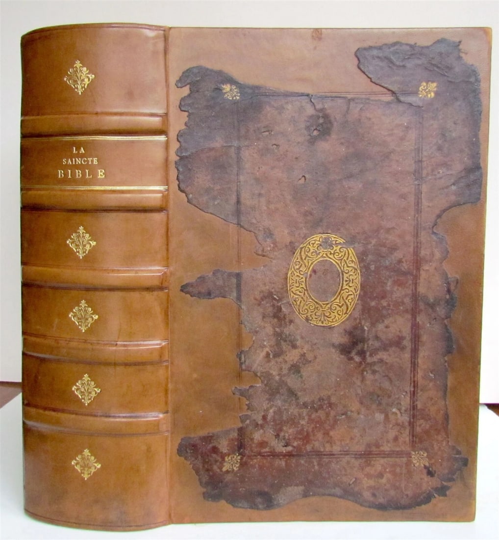 1585 LEUVEN BIBLE illustrated MASSIVE FOLIO antique in FRENCH La Saincte Bible - 4