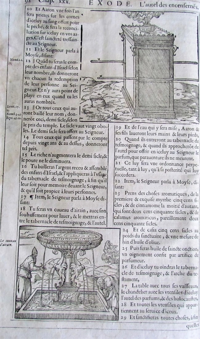 1585 LEUVEN BIBLE illustrated MASSIVE FOLIO antique in FRENCH La Saincte Bible - 8