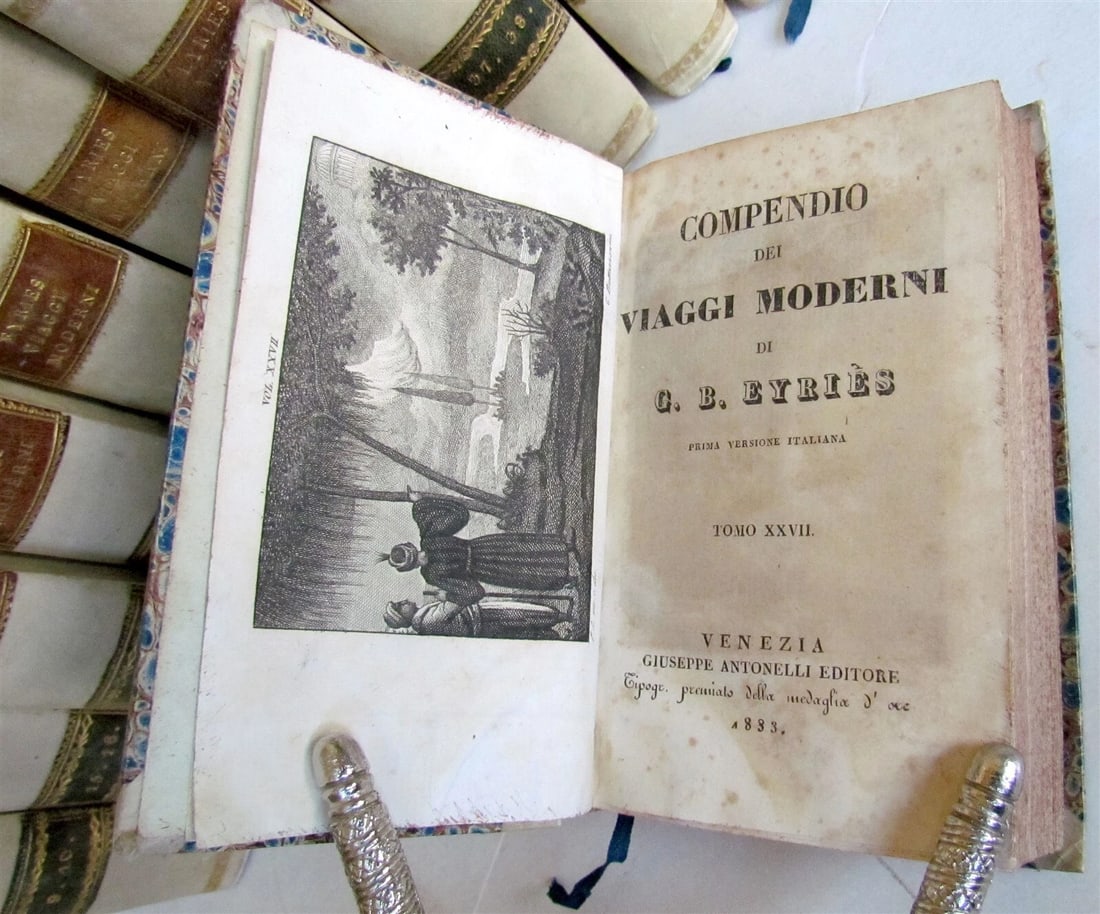 1830-1834 COLLECTION OF TRAVELS 20 VOLUMES antique Compendio dei viaggi moderni - 4
