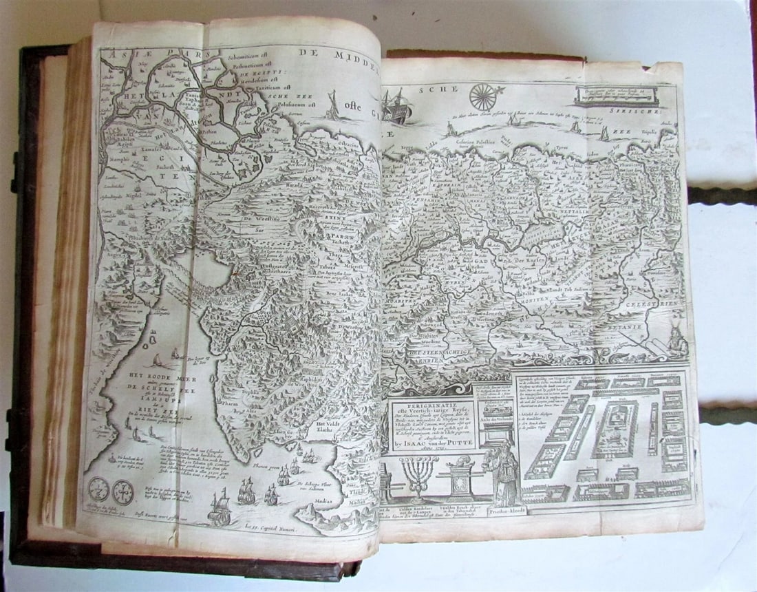 1738 BIBLE in DUTCH ILLUSTRATED w/ MAPS antique MASSIVE FOLIO BIBLIA - 5