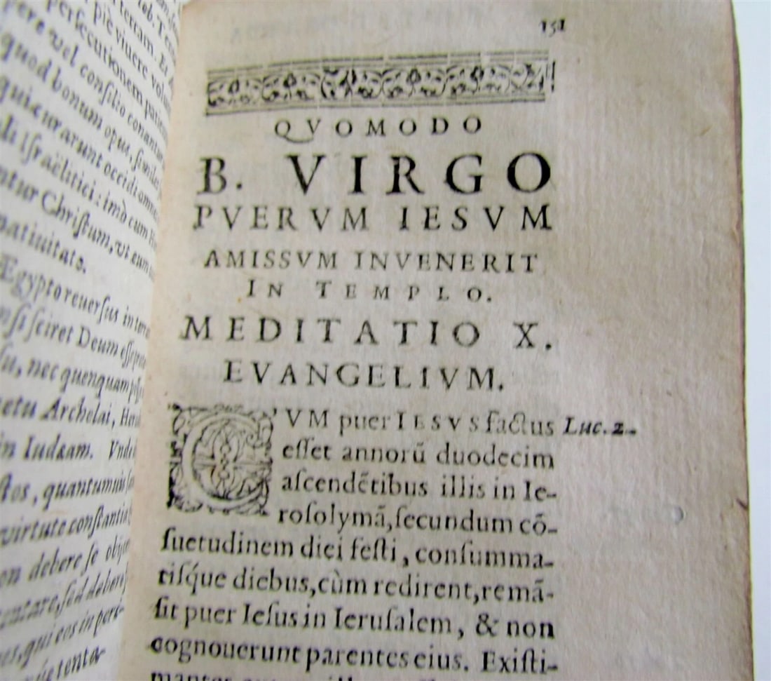 1599 R.P. Vincentii Bruni Jesuit MEDITATIONES antique VELLUM BINDING - 6