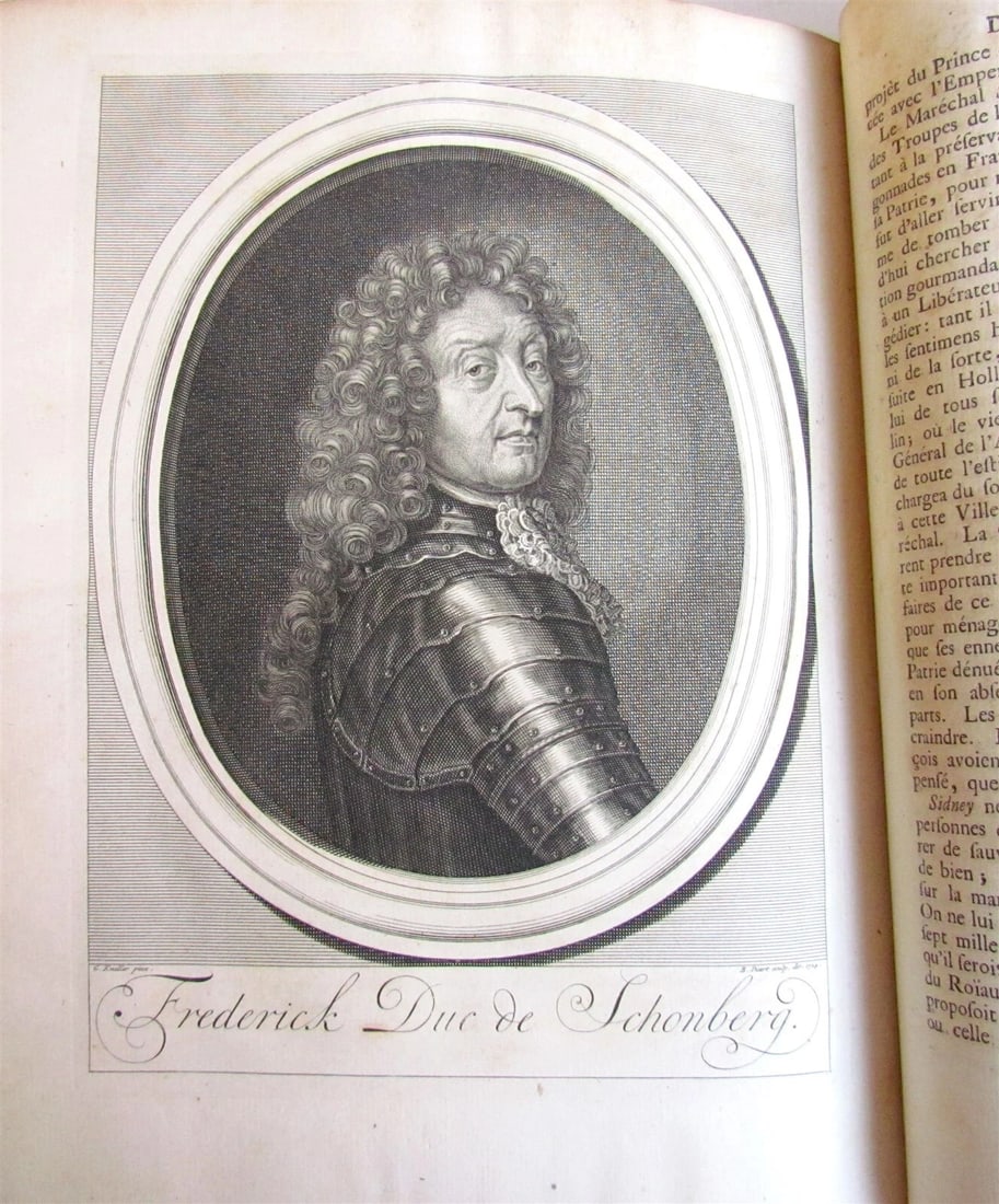 1735 HISTORY of ENGLAND by G. BURNET ILLUSTRATED 2 VOLUMES antique in FRENCH - 12