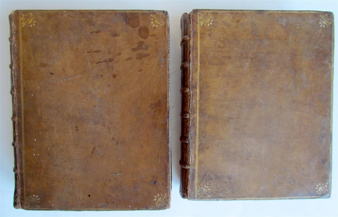 1735 HISTORY of ENGLAND by G. BURNET ILLUSTRATED 2 VOLUMES antique in FRENCH - 3