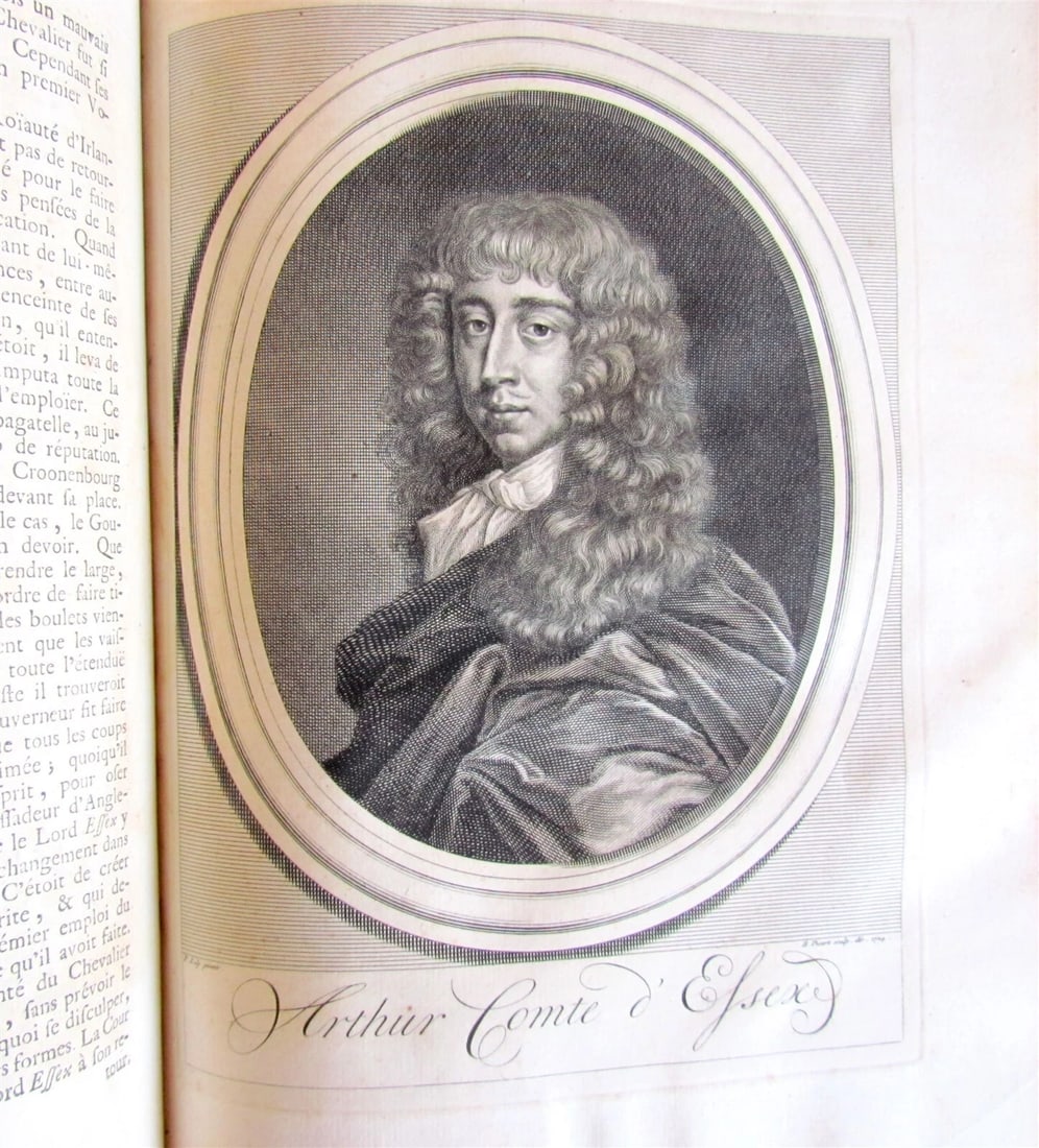1735 HISTORY of ENGLAND by G. BURNET ILLUSTRATED 2 VOLUMES antique in FRENCH - 9
