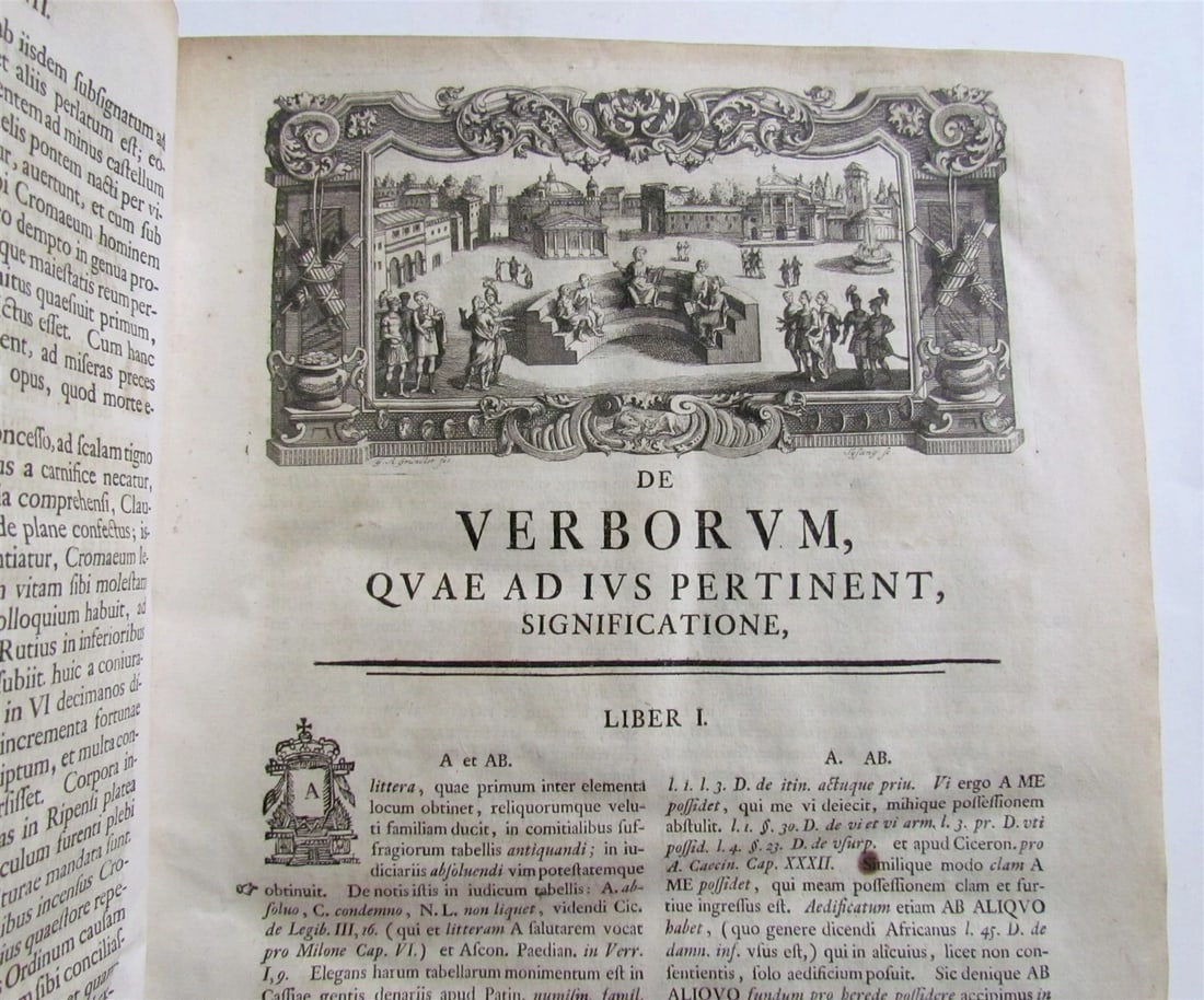 1743 LAW BOOK in Latin Juridical Dictionary antique FOLIO 9 x 14" - 9