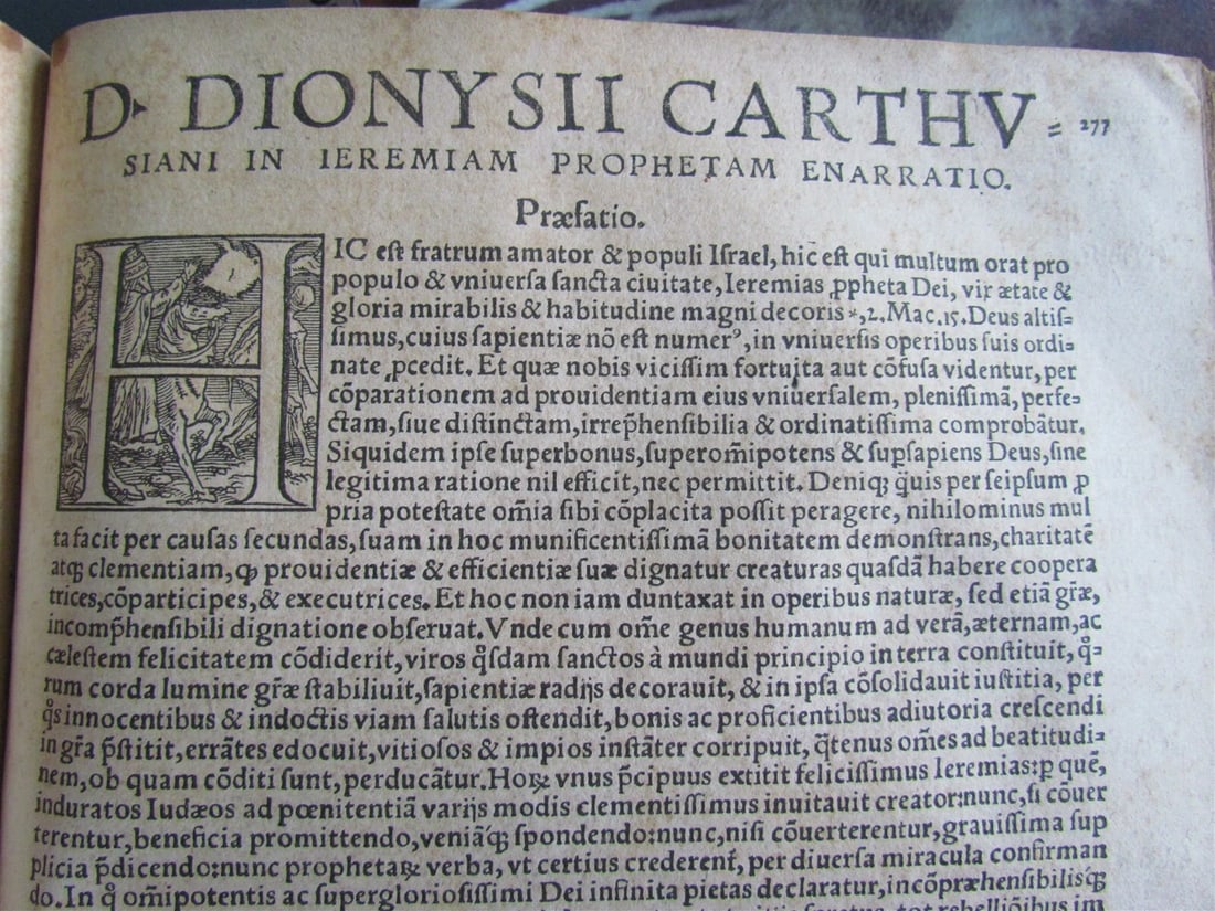 1548 Book of Prophets Commentaries by Dionysius Carthusian antique FOLIO vellum - 4