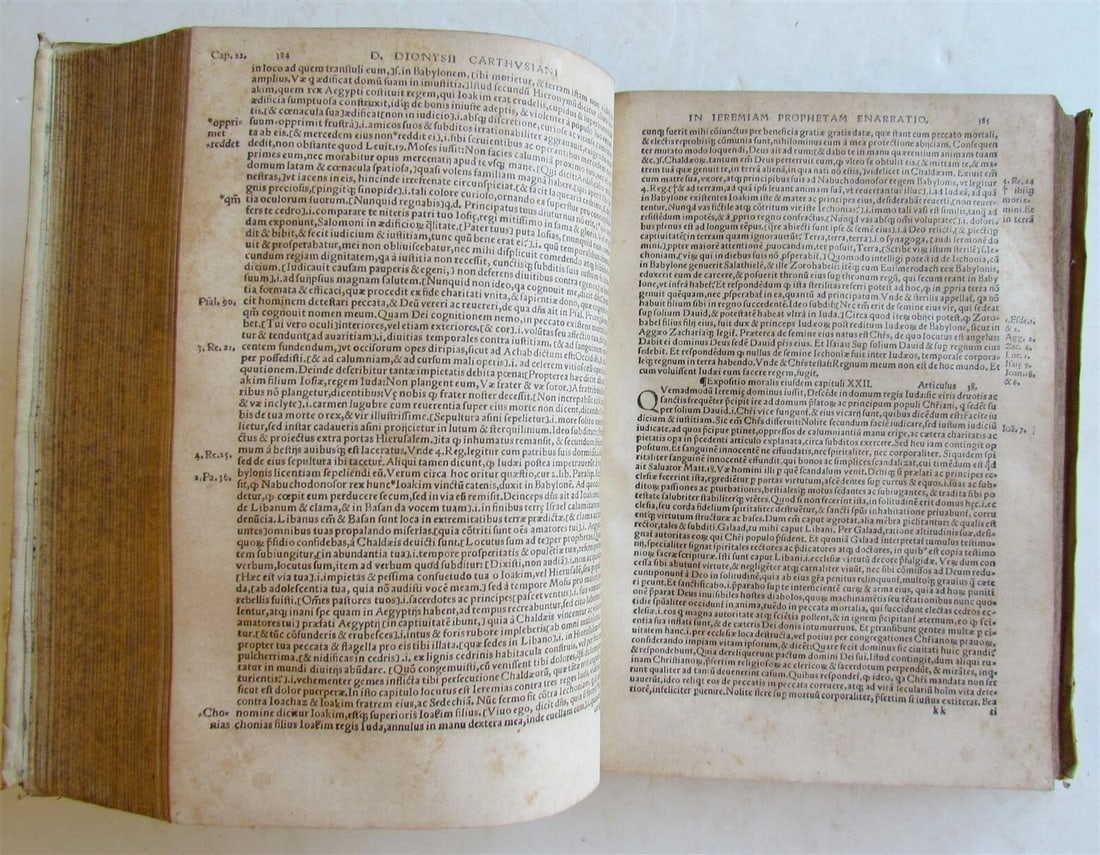 1548 Book of Prophets Commentaries by Dionysius Carthusian antique FOLIO vellum - 7