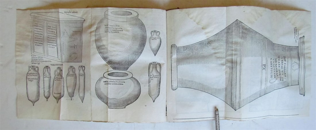 1573 ROMAN & GREEK WEIGHTS & MEASURES illustrated ANTIQUE scarce - 5