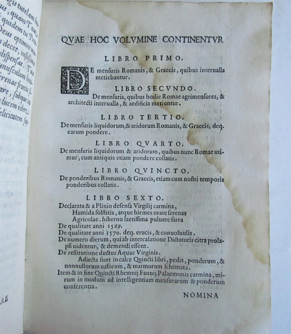 1573 ROMAN & GREEK WEIGHTS & MEASURES illustrated ANTIQUE scarce - 8