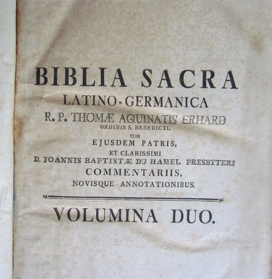 1771 BIBLE PIGSKIN MASSIVE FOLIO antique BIBLIA SACRA LATINO-GERMANICA - 5