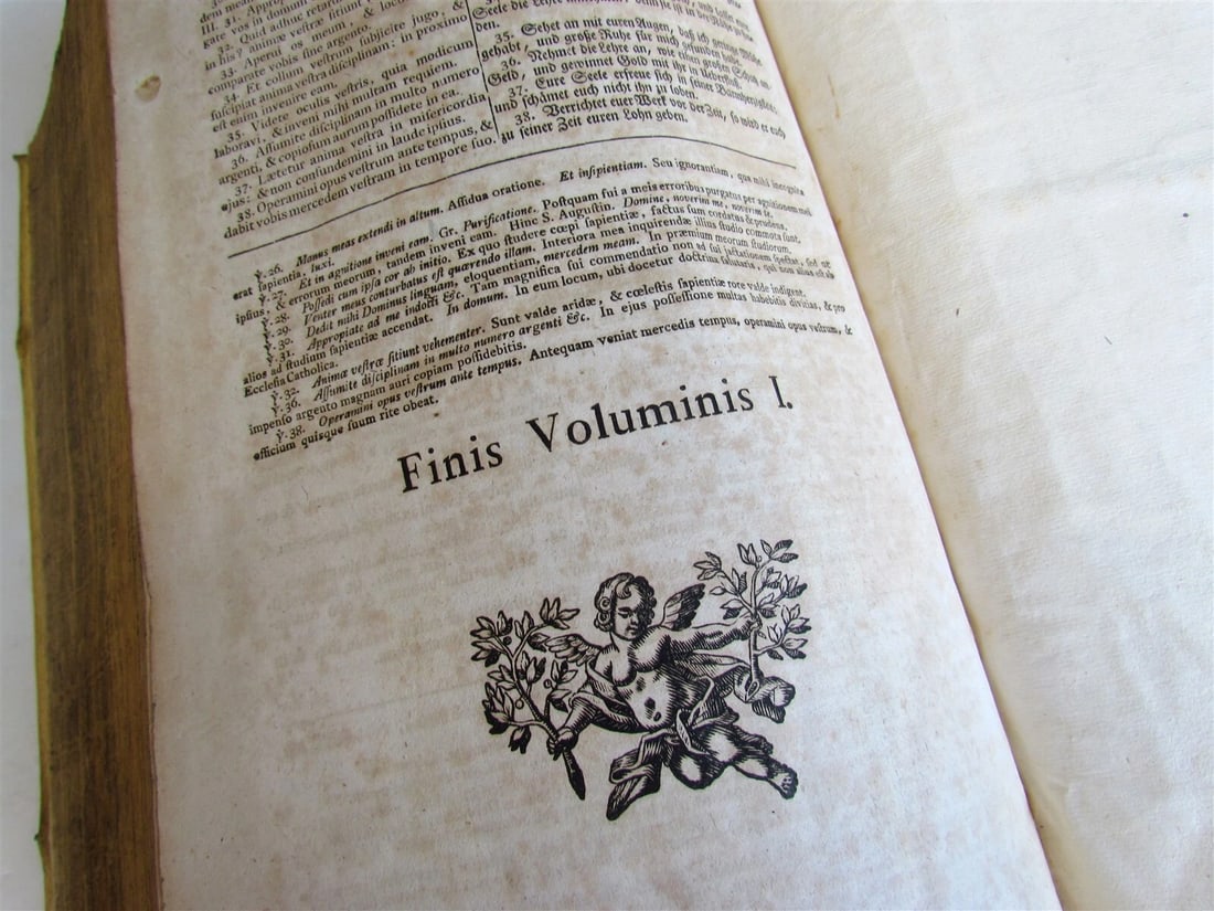 1771 BIBLE PIGSKIN MASSIVE FOLIO antique BIBLIA SACRA LATINO-GERMANICA - 9