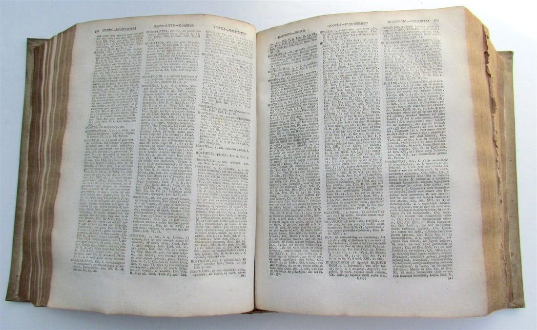1799 Lexicon Latino-Belgicum by SCHELLERUS Amsterdam coat of arms VELLUM antique - 10