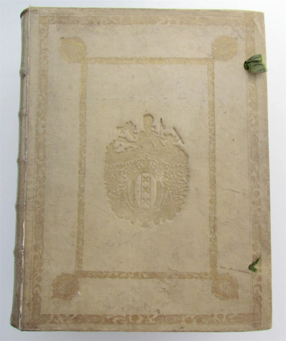 1799 Lexicon Latino-Belgicum by SCHELLERUS Amsterdam coat of arms VELLUM antique - 3