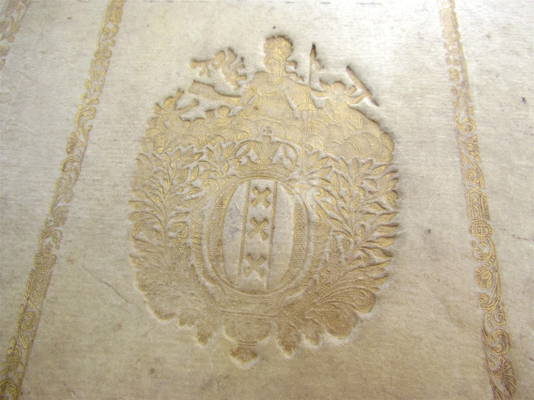 1799 Lexicon Latino-Belgicum by SCHELLERUS Amsterdam coat of arms VELLUM antique - 4