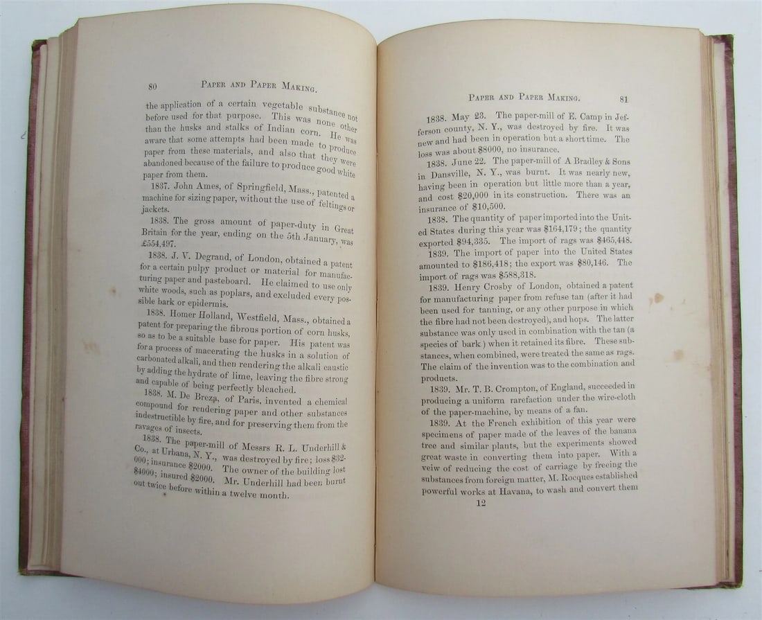 1864 CHRONOLOGY of PAPER MAKING by J. MUNSELL antique AMERICANA rare - 4