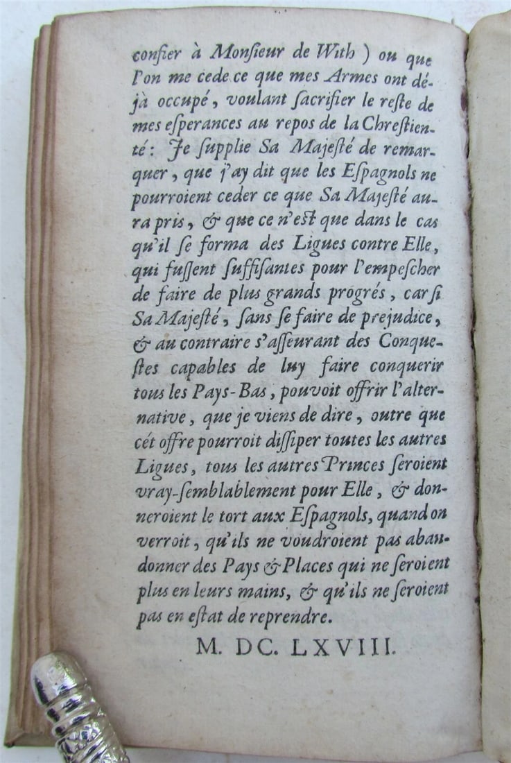 1668 Hugues de LYONNE MEMOIRES MILITARY THEME antique VELLUM BOUND in FRENCH - 3