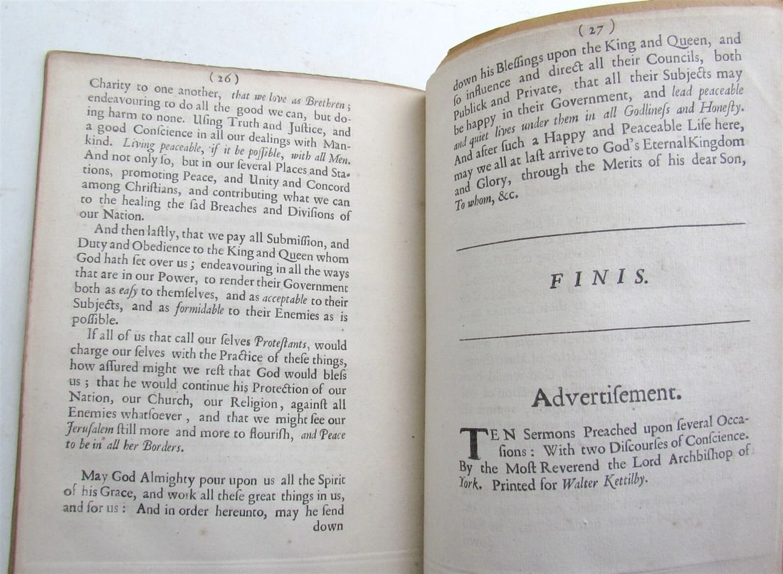 1691 SERMON PREACHED before LORDS ASSEMBLED in PARLIAMENT antique in ENGLISH - 4