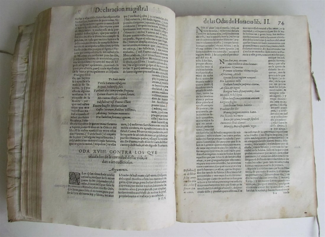 1599 HORACE WORKS in SPANISH antique POETRY VELLUM Q. HORATII FLACCI V.de Biedma - 5